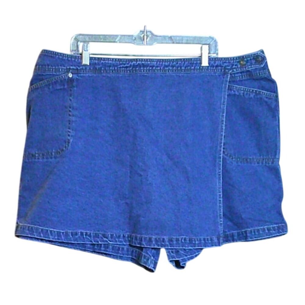 Vtg L.A. Blues Women 26W Medium Wash Denim Jean Skort 90's Y2k